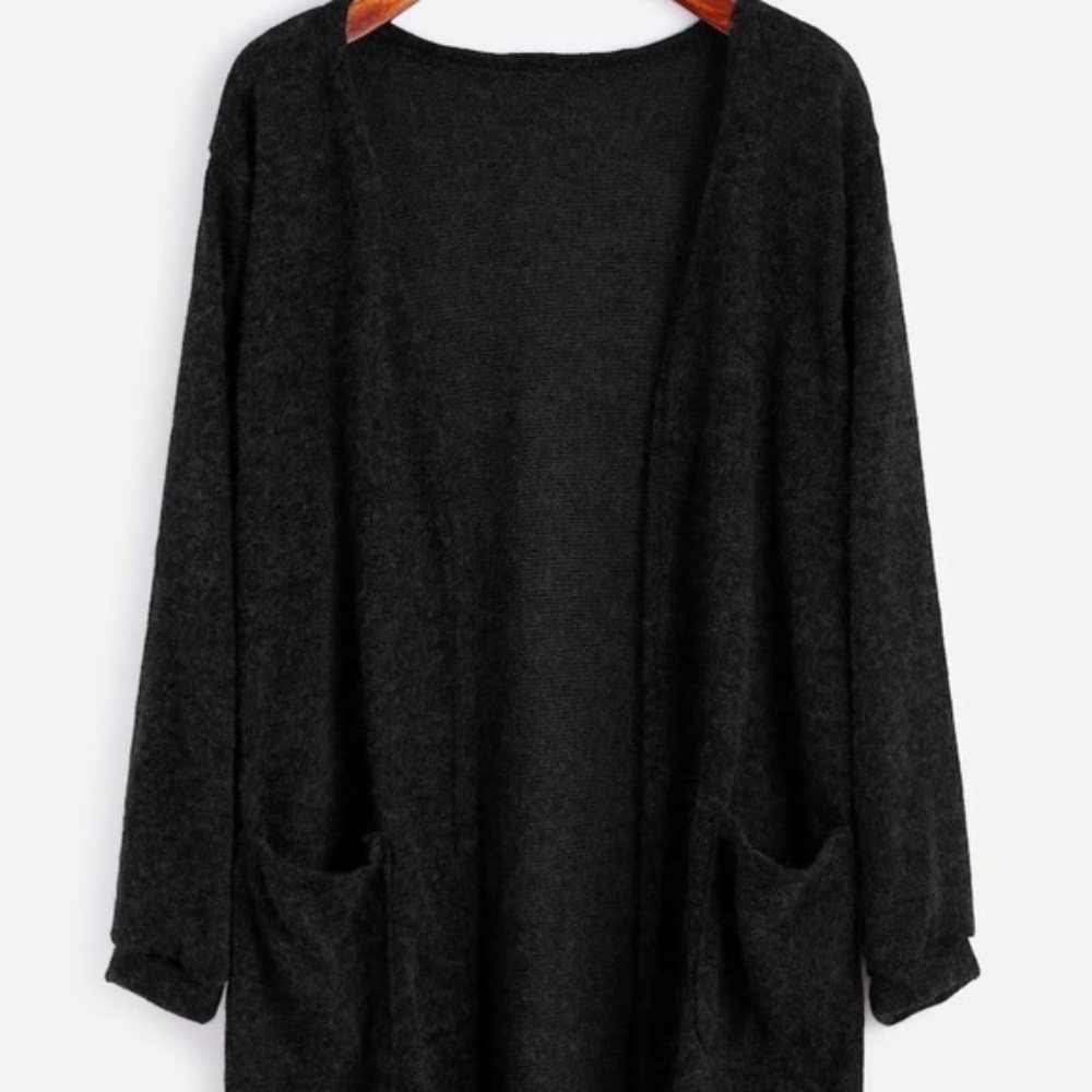 Black Cozy Cardigan with Pockets